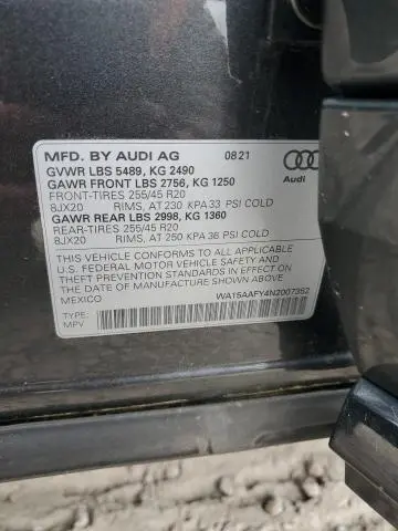 2022 AUDI Q5 SPORTBACK PRM PLS 45  