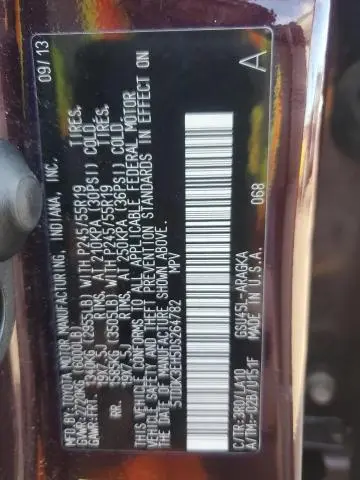 2013 TOYOTA HIGHLANDER LIMITED  