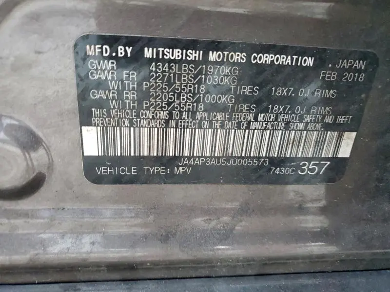 2018 MITSUBISHI OUTLANDER SPORT ES  