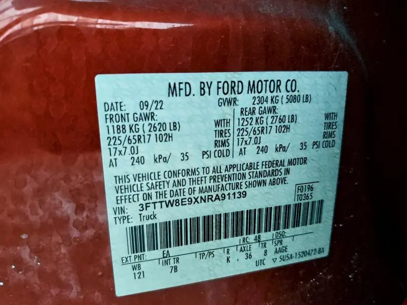 2022 FORD MAVERICK XL  