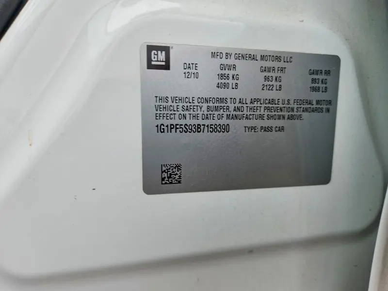 2011 CHEVROLET CRUZE LT  