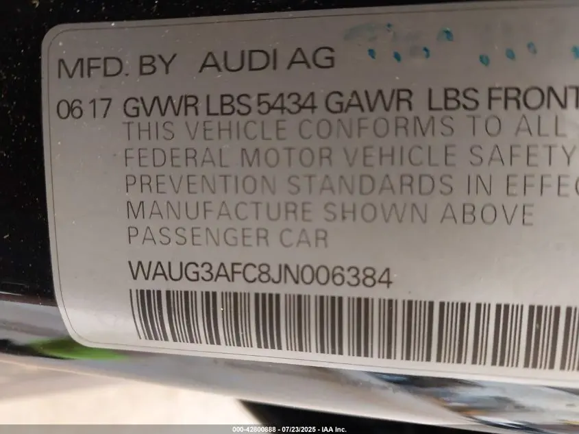 2018 AUDI A6 3.0T PREMIUM