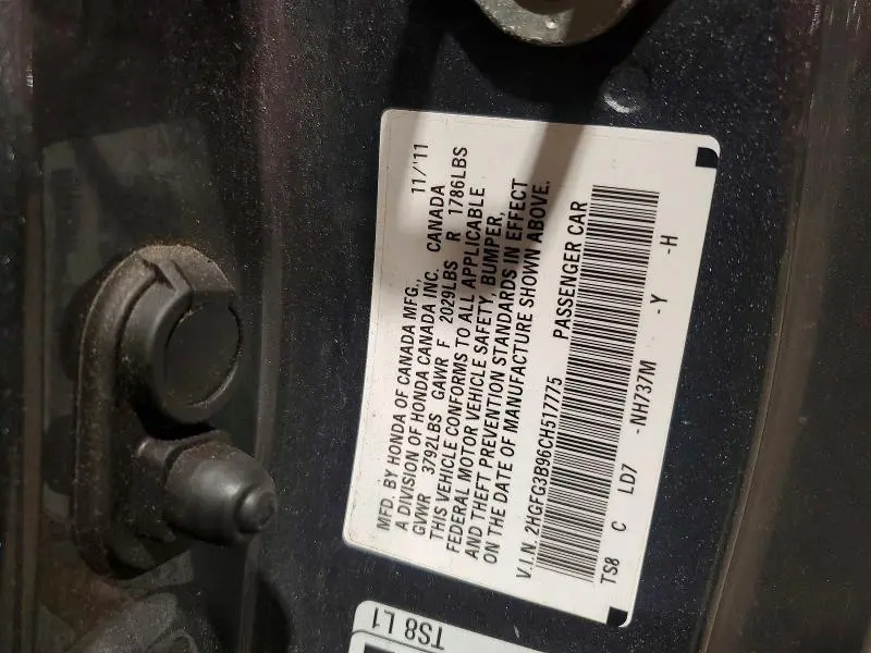 2012 HONDA CIVIC EXL  