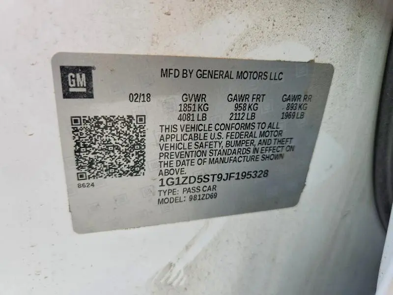 2018 CHEVROLET MALIBU LT  