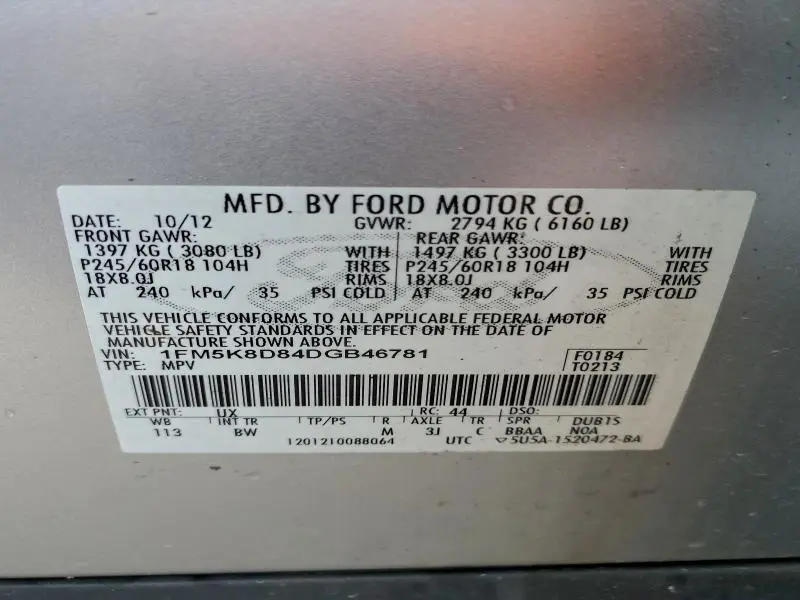 2013 FORD EXPLORER XLT  