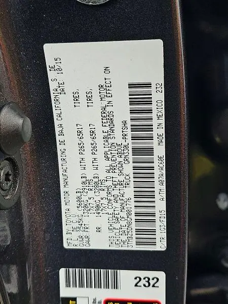 2016 TOYOTA TACOMA TRD SPORT  