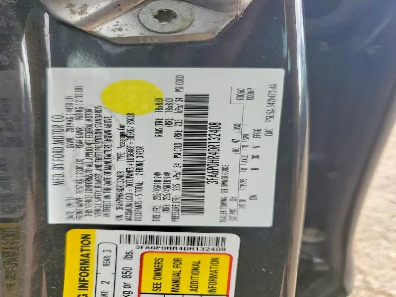 2013 FORD FUSION SE  