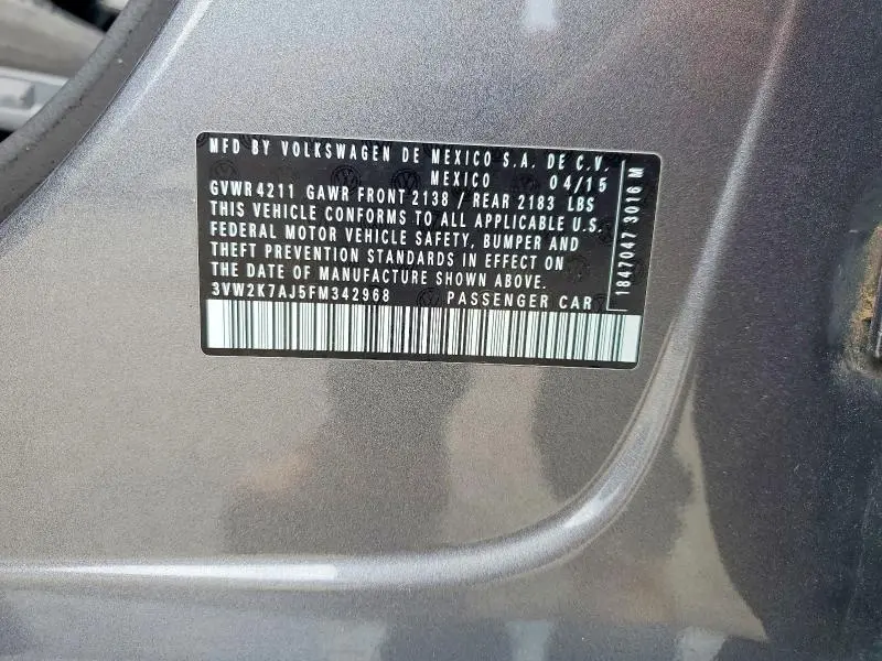 2015 VOLKSWAGEN JETTA BASE  