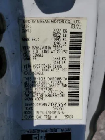 2021 NISSAN FRONTIER S  