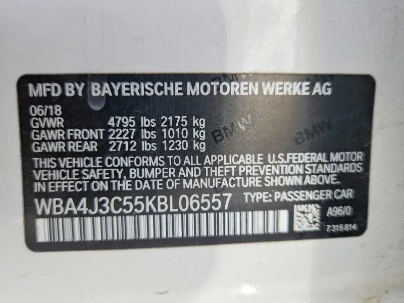 2019 BMW 430XI GRAN COUPE  