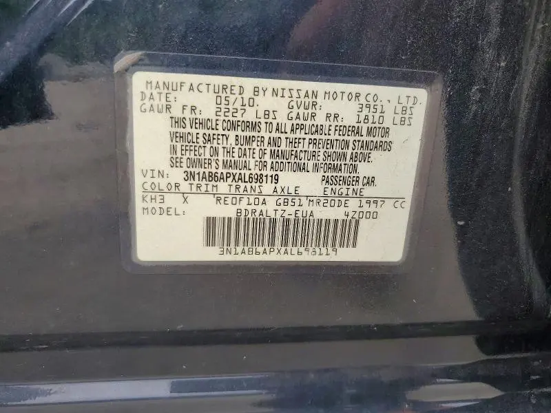 2010 NISSAN SENTRA   