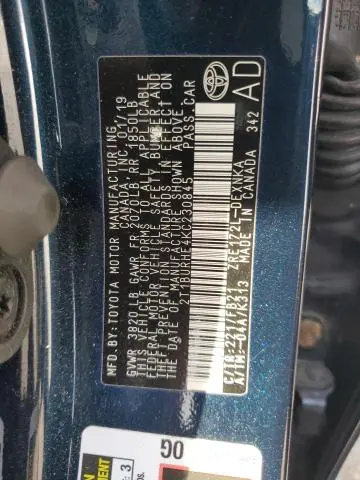 2019 TOYOTA COROLLA L