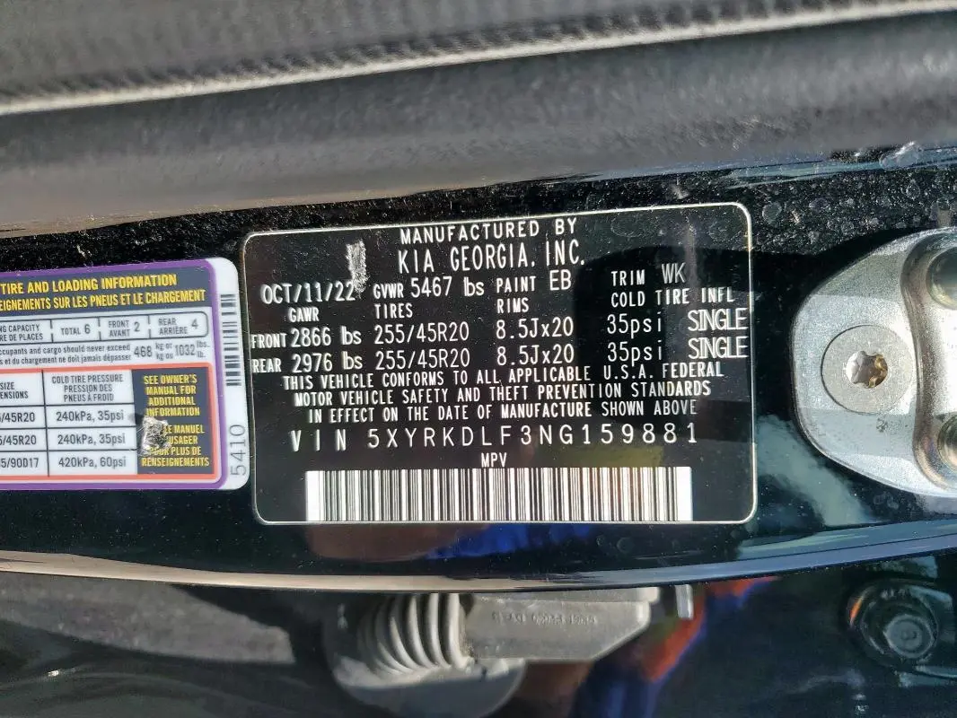 2022 KIA SORENTO SX  
