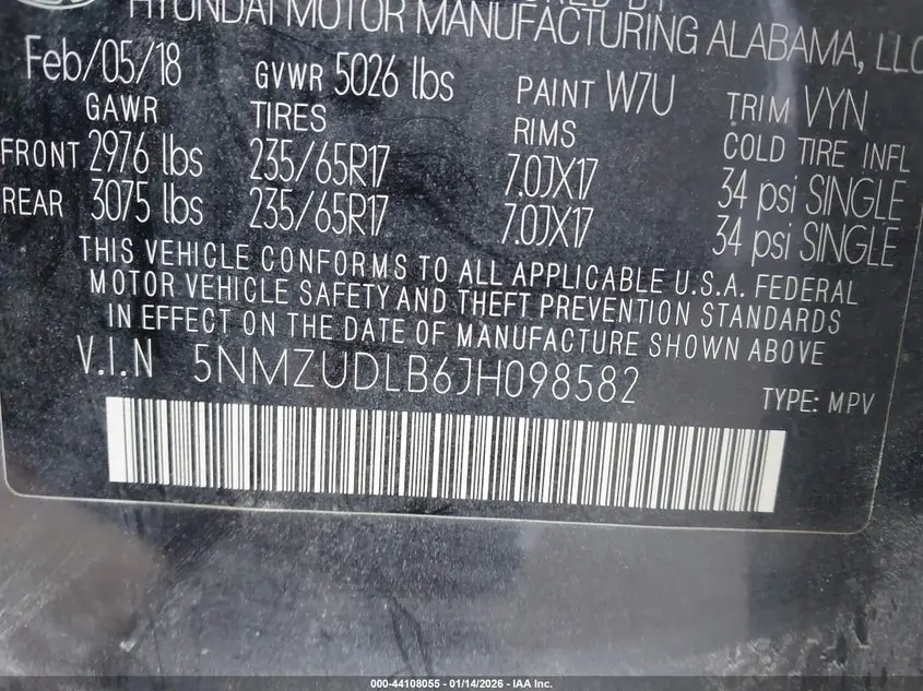 2018 HYUNDAI SANTA FE SPORT 2.4L