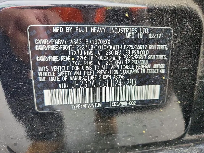 2017 SUBARU CROSSTREK LIMITED  