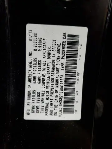 2013 HONDA ACCORD EXL  