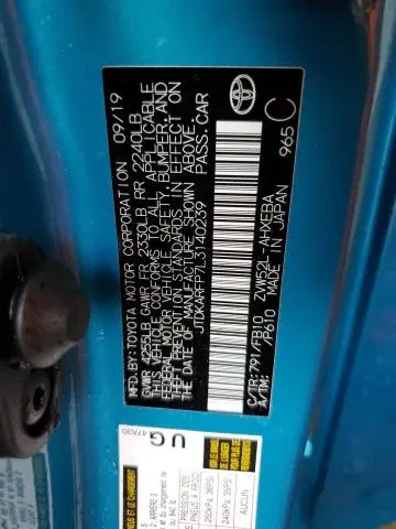 2020 TOYOTA PRIUS PRIME LE  