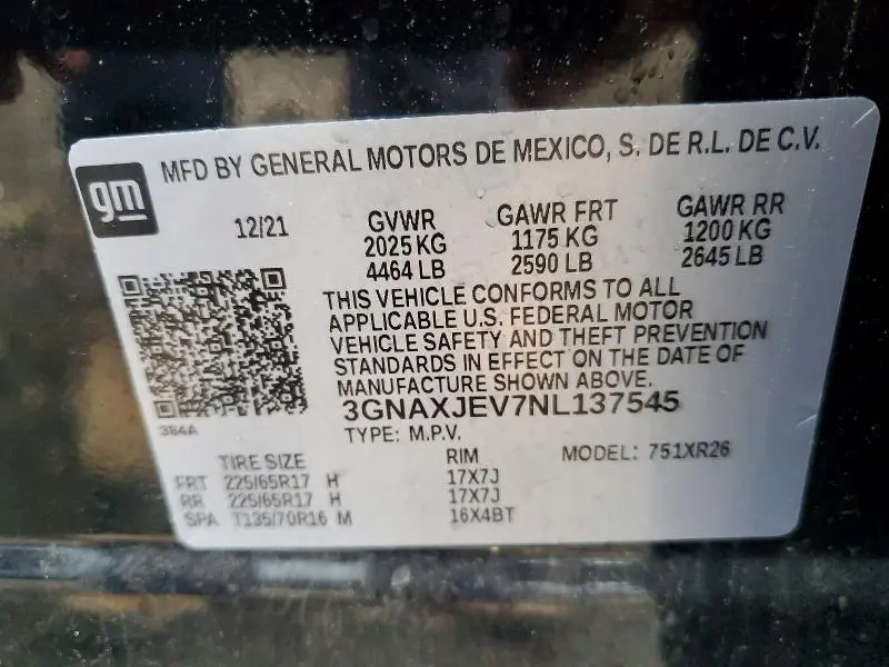 2022 CHEVROLET EQUINOX LT  