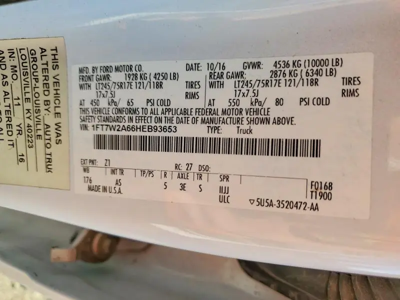 2017 FORD F250 SUPER DUTY  