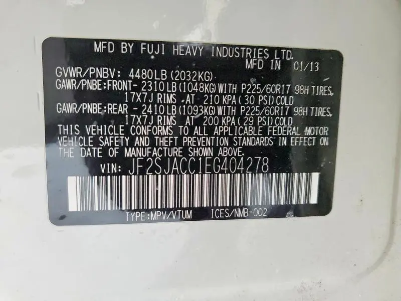 2014 SUBARU FORESTER 2.5I PREMIUM  