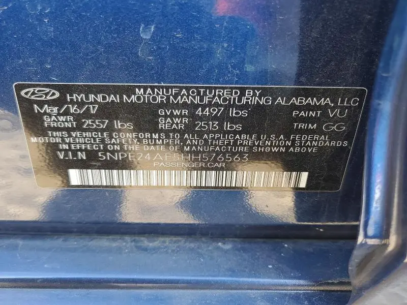 2017 HYUNDAI SONATA SE  