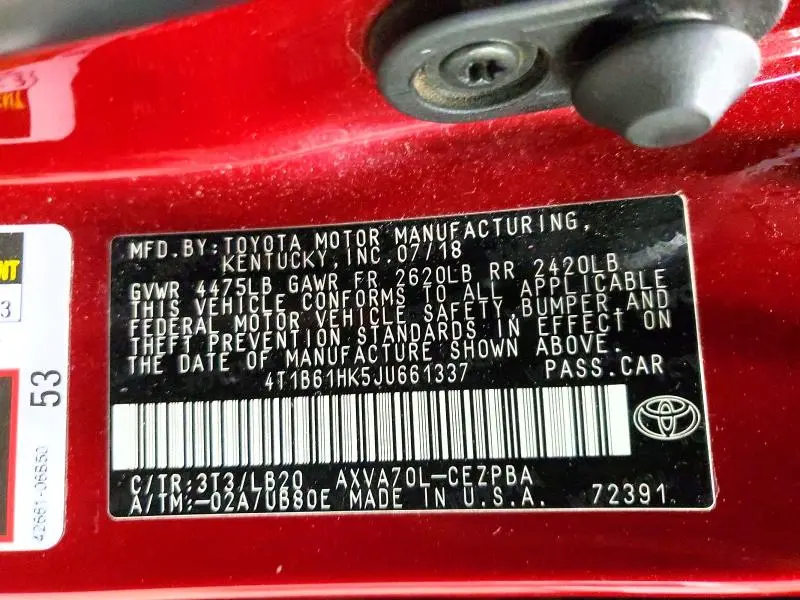 2018 TOYOTA CAMRY XSE  