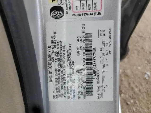 2011 FORD FUSION S  