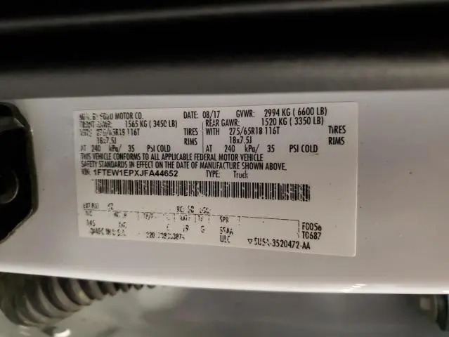 2018 FORD F150 SUPERCREW  