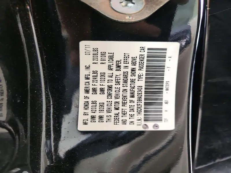 2017 HONDA ACCORD LX  