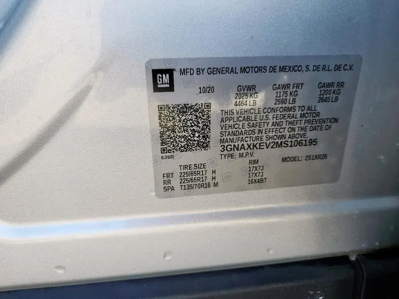 2021 CHEVROLET EQUINOX LT  