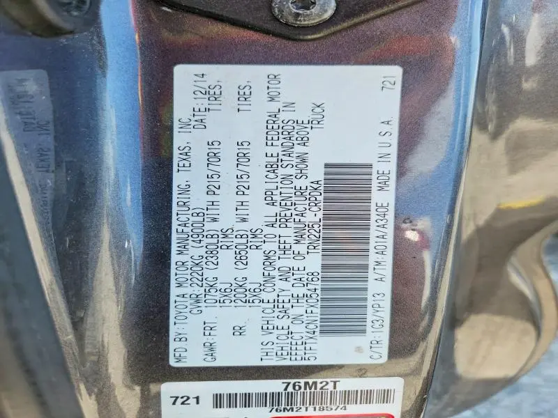 2015 TOYOTA TACOMA ACCESS CAB  