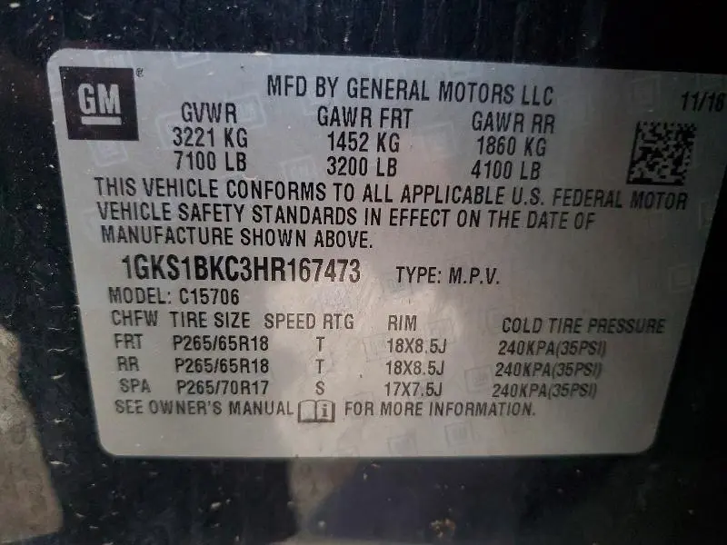 2017 GMC YUKON SLT  