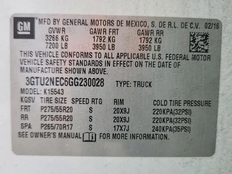 2016 GMC SIERRA K1500 SLT  