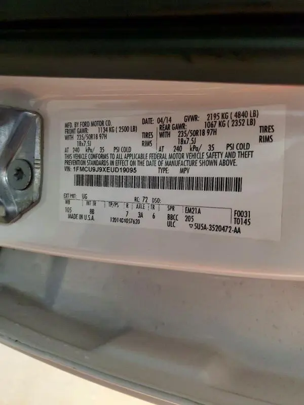 2014 FORD ESCAPE TITANIUM  