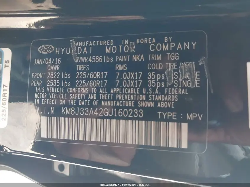 2016 HYUNDAI TUCSON SE