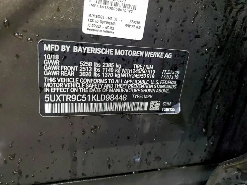 2019 BMW X3 XDRIVE30I  