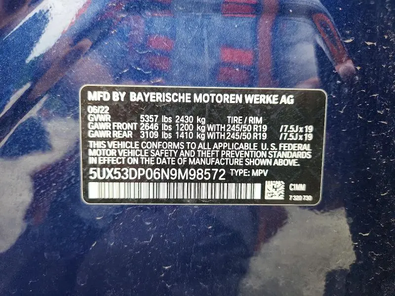 2022 BMW X3 XDRIVE30I  