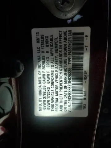 2013 HONDA CIVIC EX  