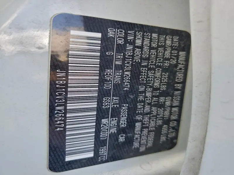 2020 NISSAN ROGUE SPORT S  