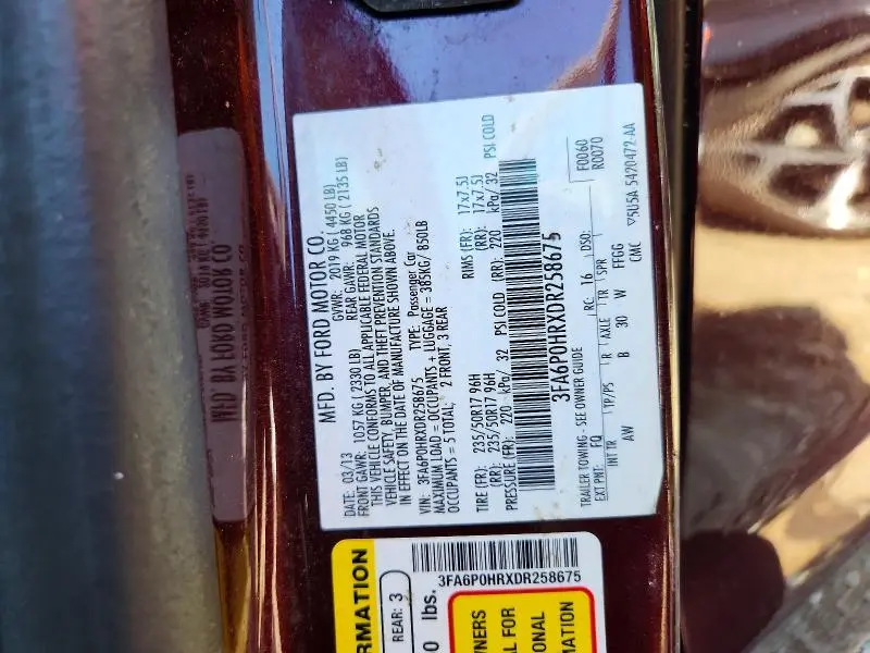 2013 FORD FUSION SE  