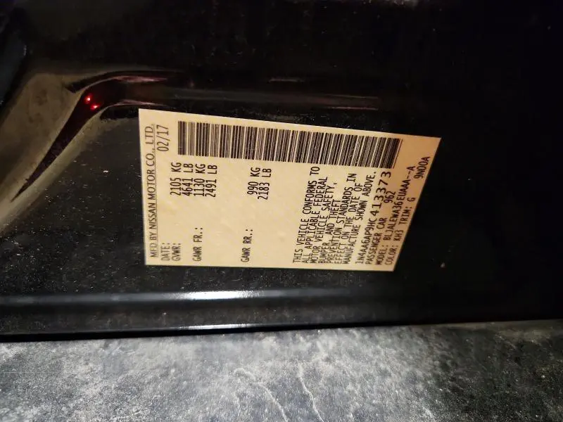 2017 NISSAN MAXIMA 3.5 SL  