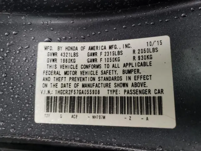 2016 HONDA ACCORD SPORT  
