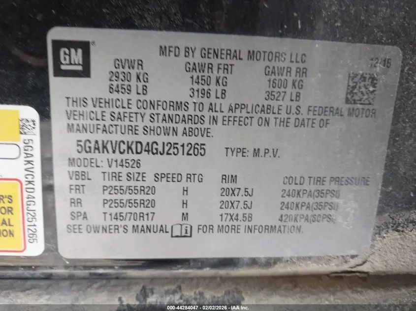 2016 BUICK ENCLAVE PREMIUM