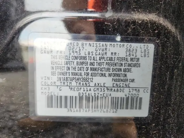 2017 NISSAN SENTRA S  