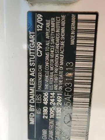 2010 MERCEDES-BENZ E 550  
