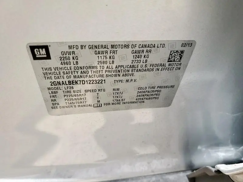 2013 CHEVROLET EQUINOX LS  