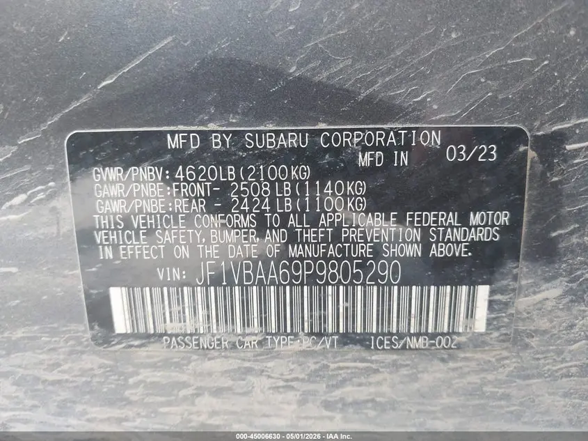 2023 SUBARU WRX  