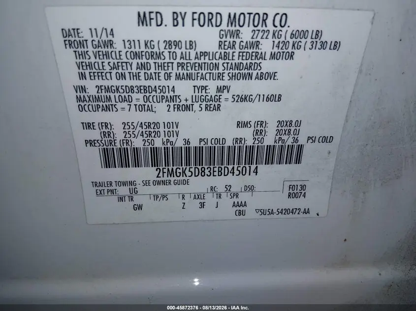 2014 FORD FLEX LIMITED