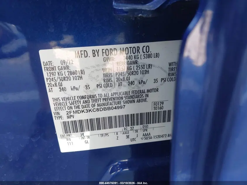 2013 FORD EDGE LIMITED