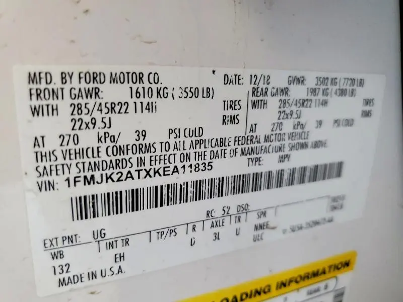 2019 FORD EXPEDITION MAX LIMITED  